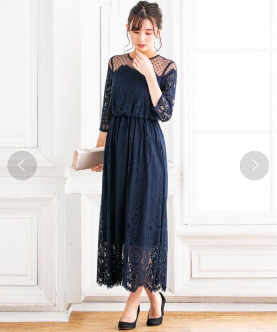 【定価29700円】トロワズィエムチャコ ドットチュール パネル レース ドレス