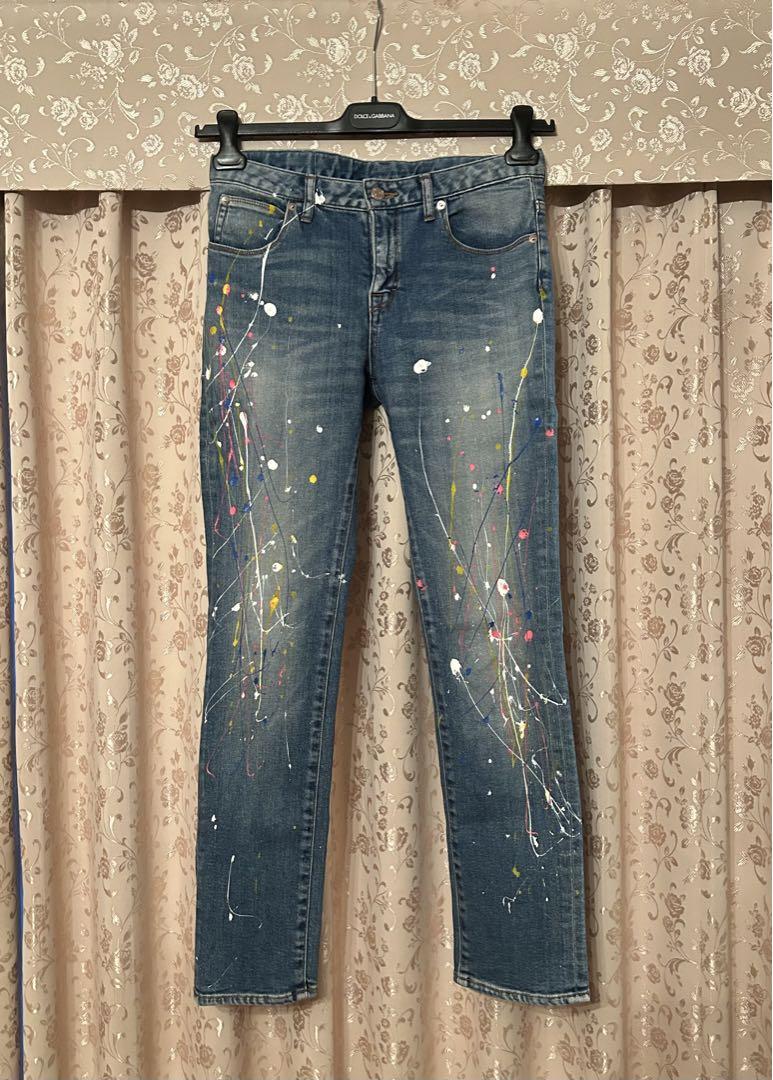 ルシアンペラフィネ　パンツ　スキニー　デニム　ペイントデニム　ラファエル　限定品