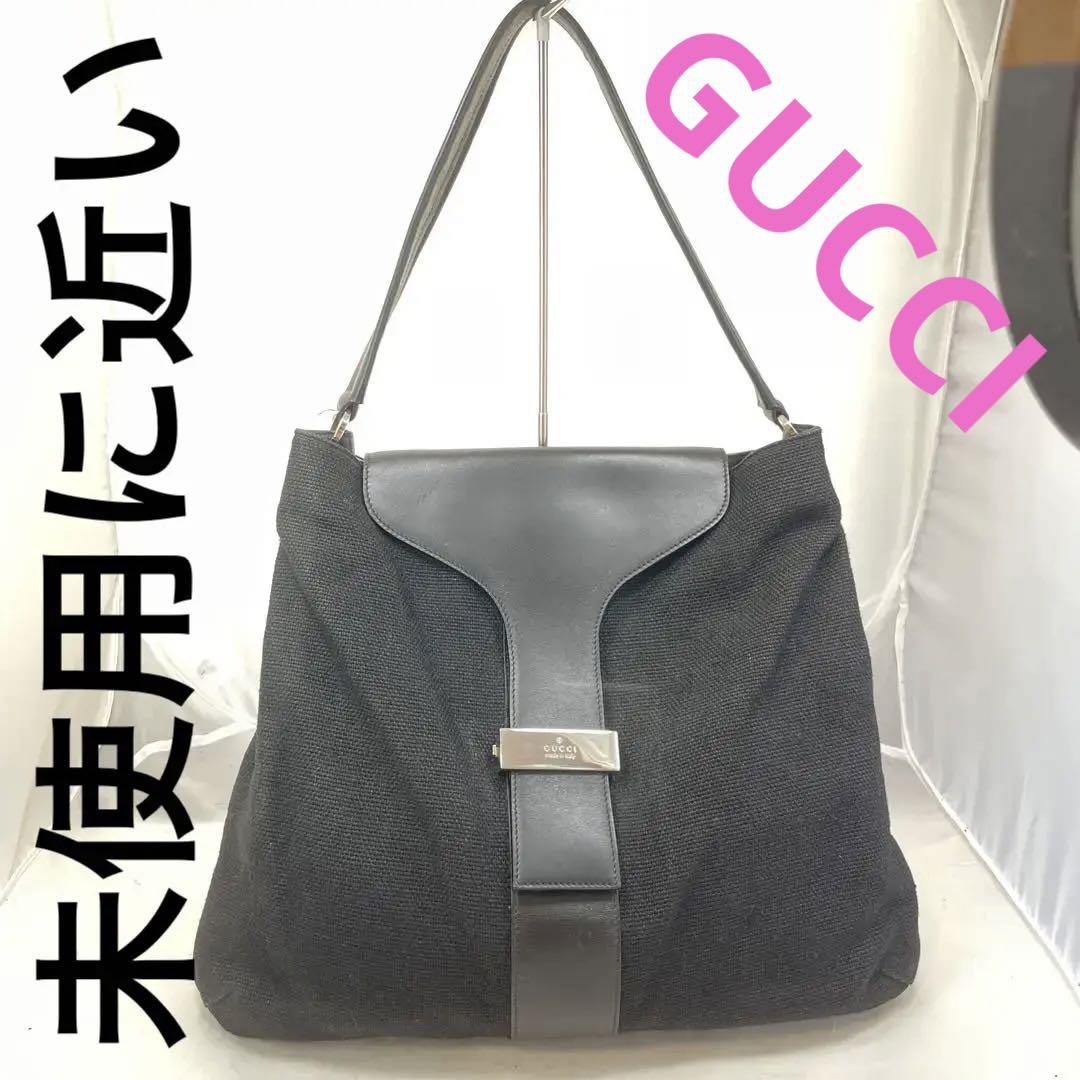 GUCCI デニム　レザー　ショルダーバッグ ワンショルダー