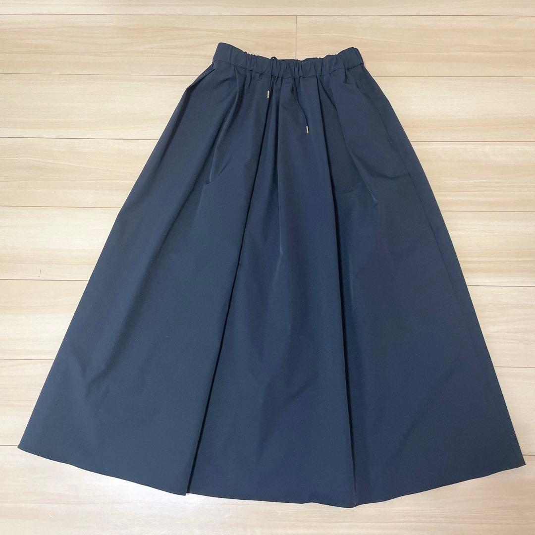 美品⭐️OURHOME 黒　シワになりにくいロングスカート