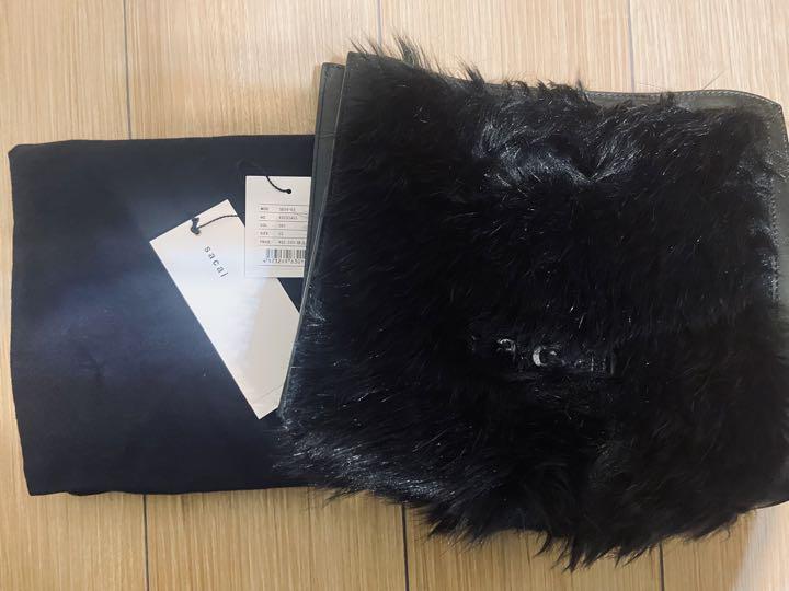 SACAI サカイ　ハンドバック　ファー　ブラック　レザー　新品未使用