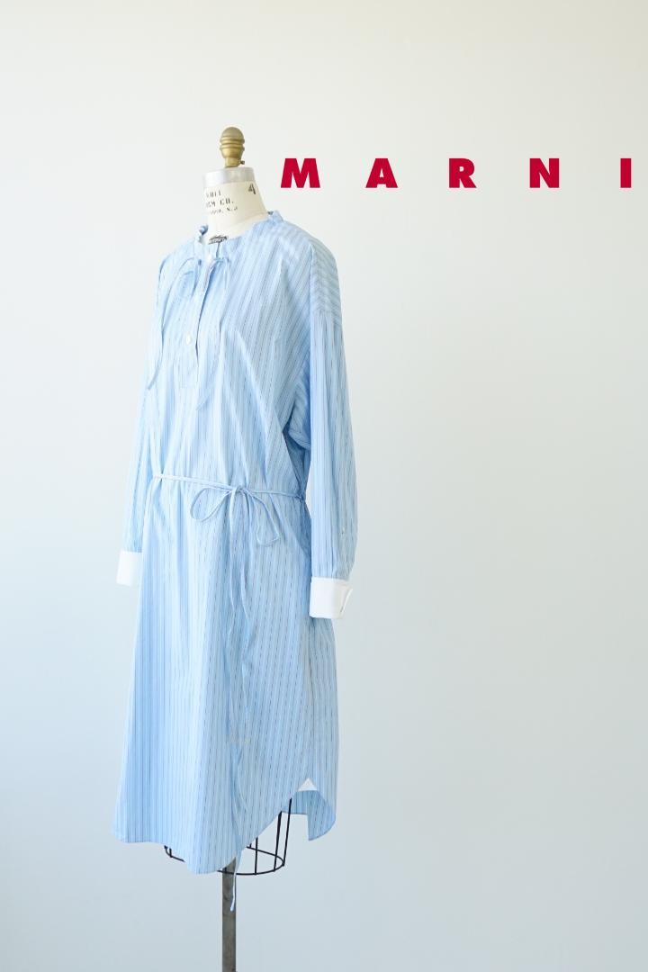 22SS MARNI マルニ オーバー ストライプ シャツ ワンピース