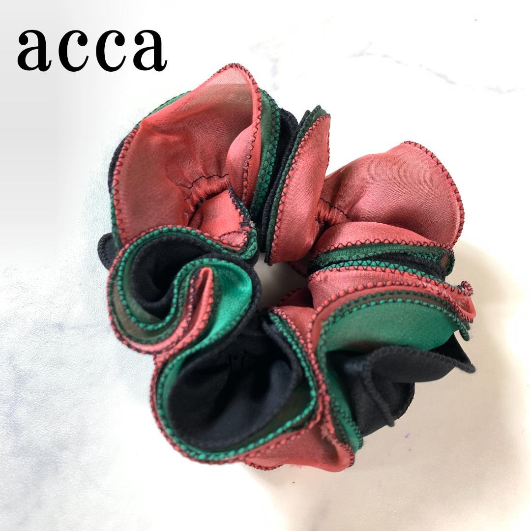 acca アッカ シュシュ ヘアアクセサリー ピンク 緑 黒 B6807