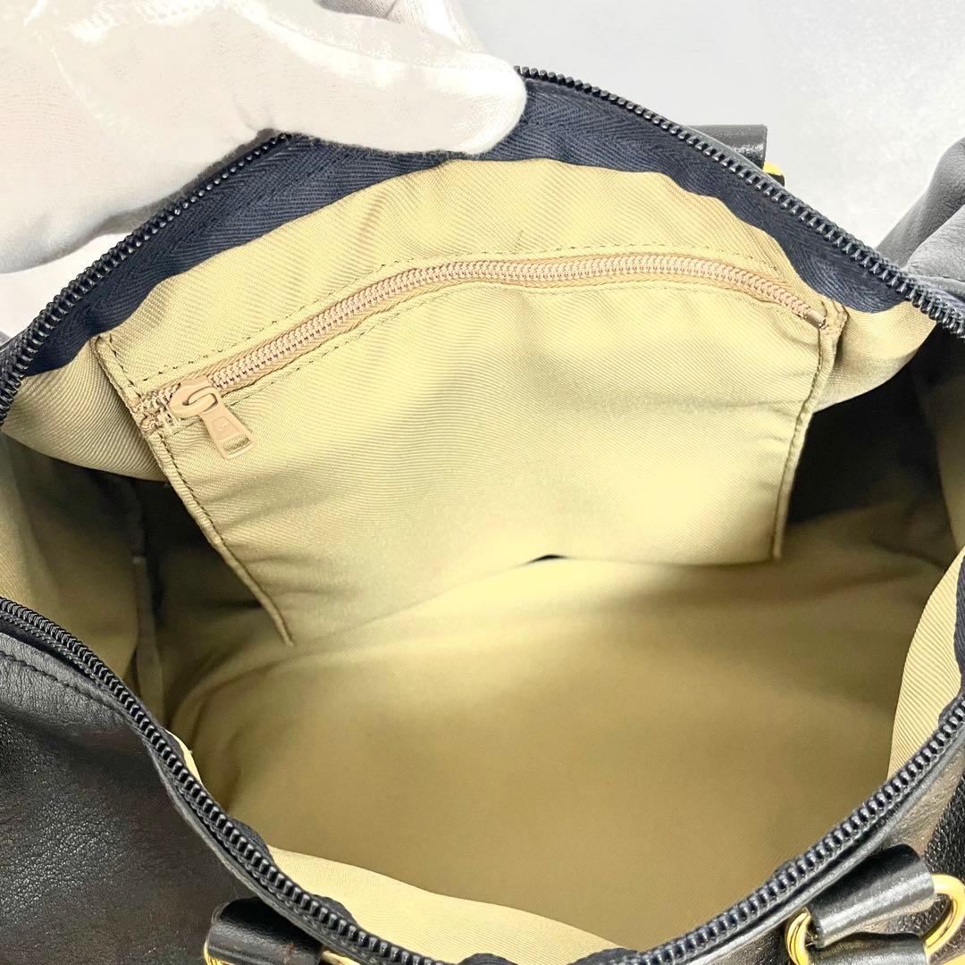 美品✨ロンシャン 男女兼用 ミニボストンバッグ ブラック 旅行 出張 実用性