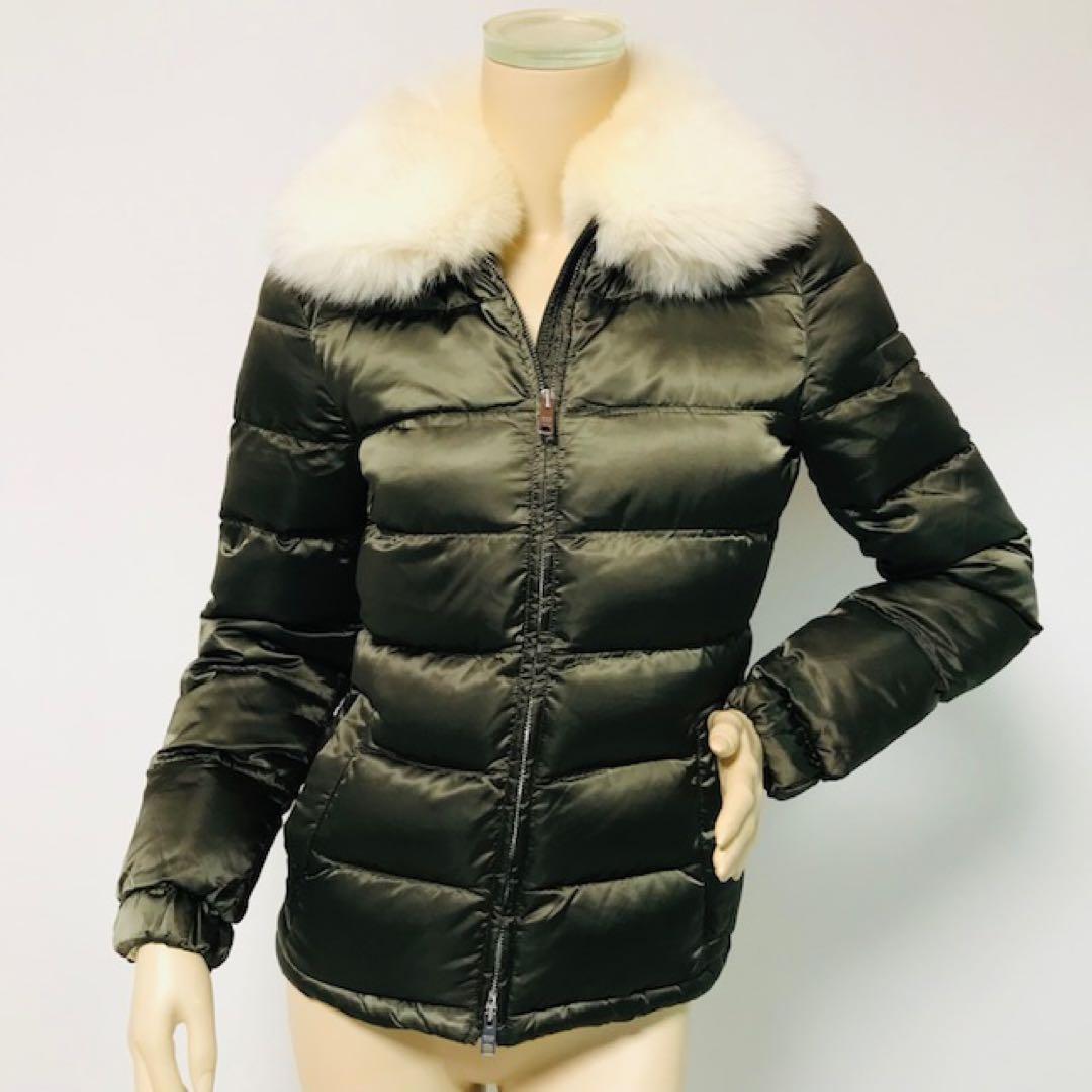 PRADA★三角プレート フォックスファー付 ダウンジャケット(38)