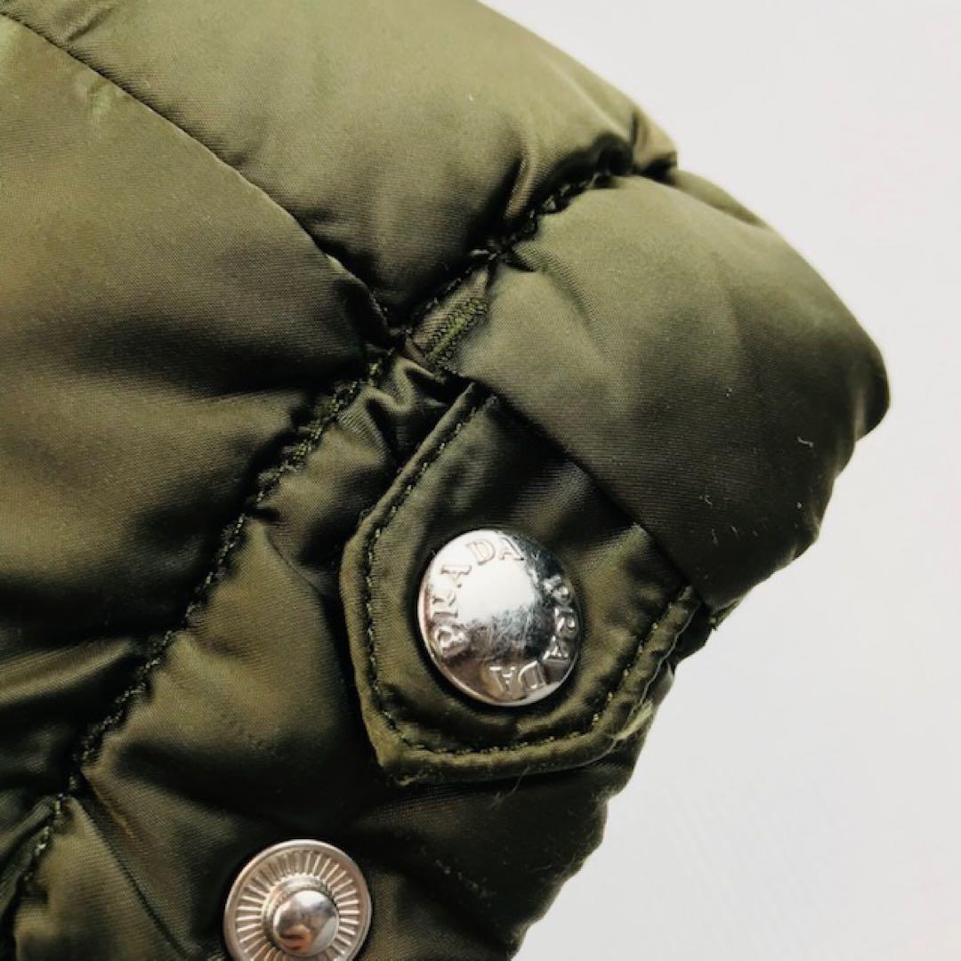 PRADA★三角プレート フォックスファー付 ダウンジャケット(38)