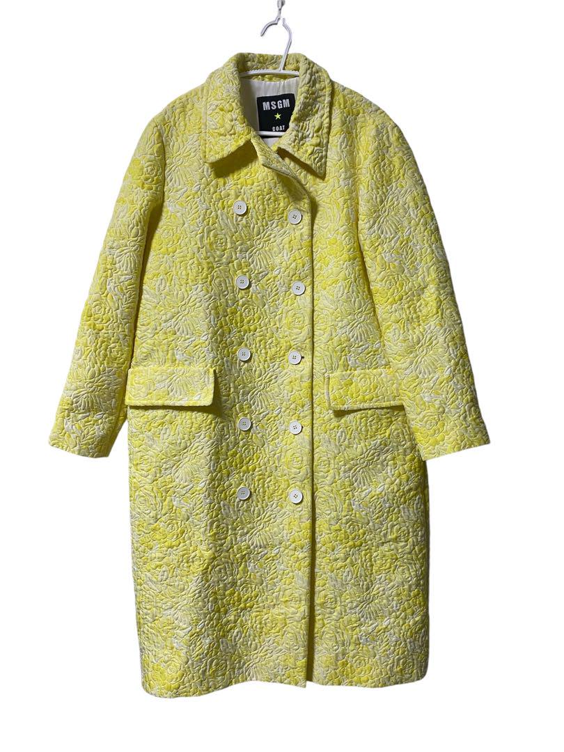 MSGM COAT コート　花柄　イエロー　ホワイト