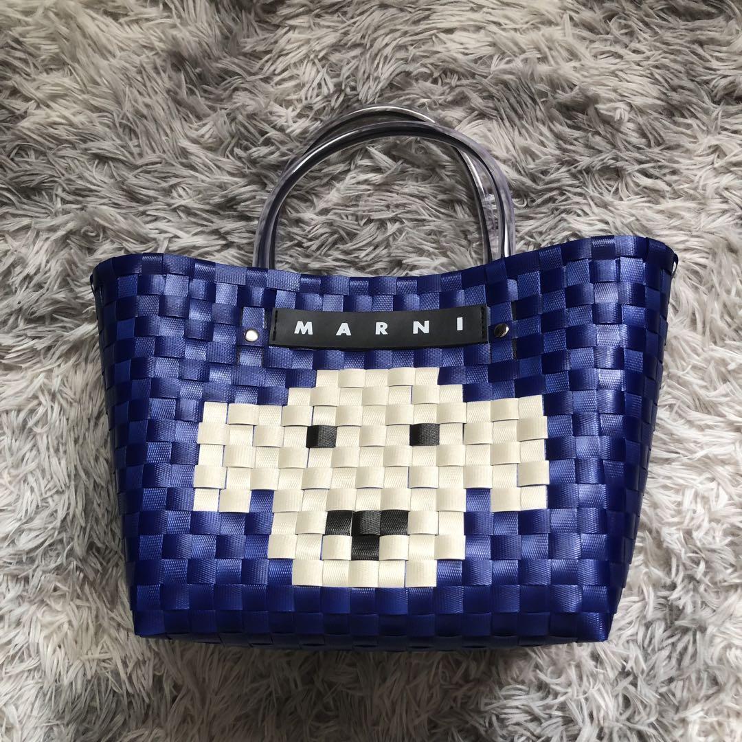 MARNI カゴバック　DOG犬ネイビーブルー