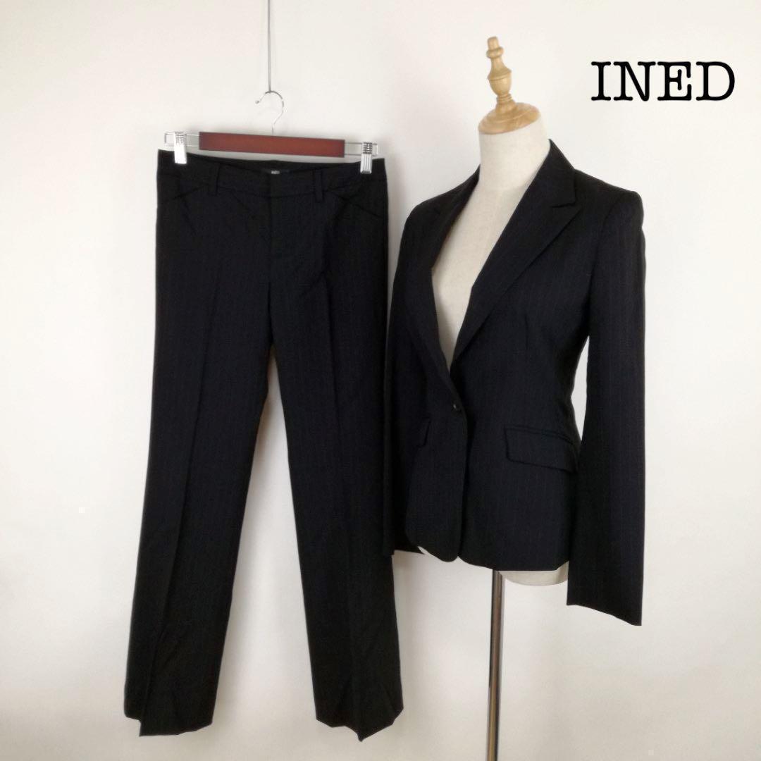 INED イネド 7 9 スーツ パンツ セット アップ ストライプ オフィス