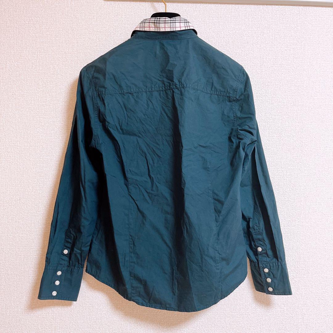 【美品】BURBERRY LONDONノバチェック柄　ホースロゴ　長袖　ネイビー