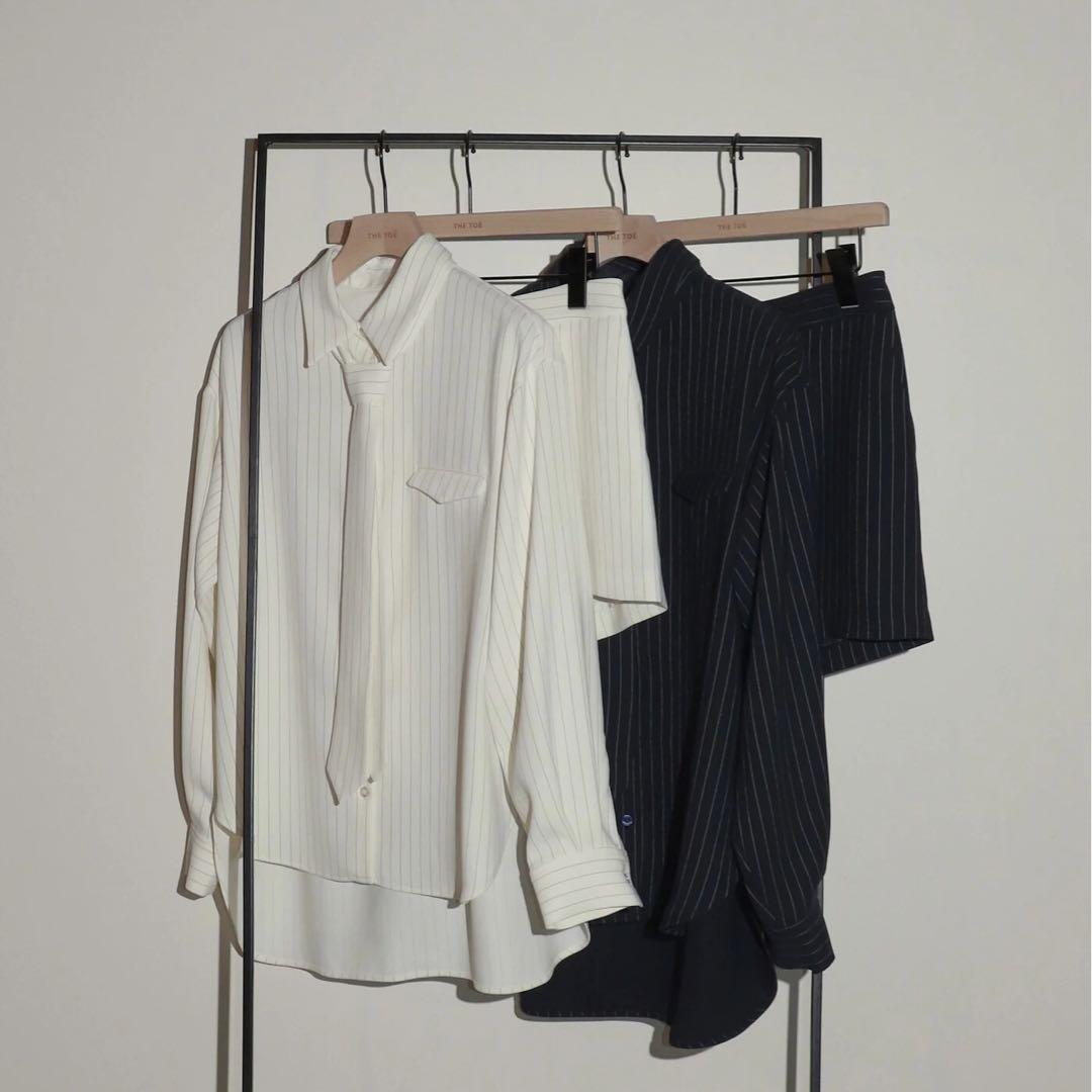 THE TOÉ  (2WAY) Hudson stripe tie shirts