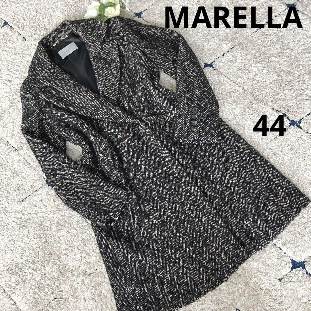【大きいサイズ✨】MARELL マレーラ　ロングコート　チェスター　シルク　44