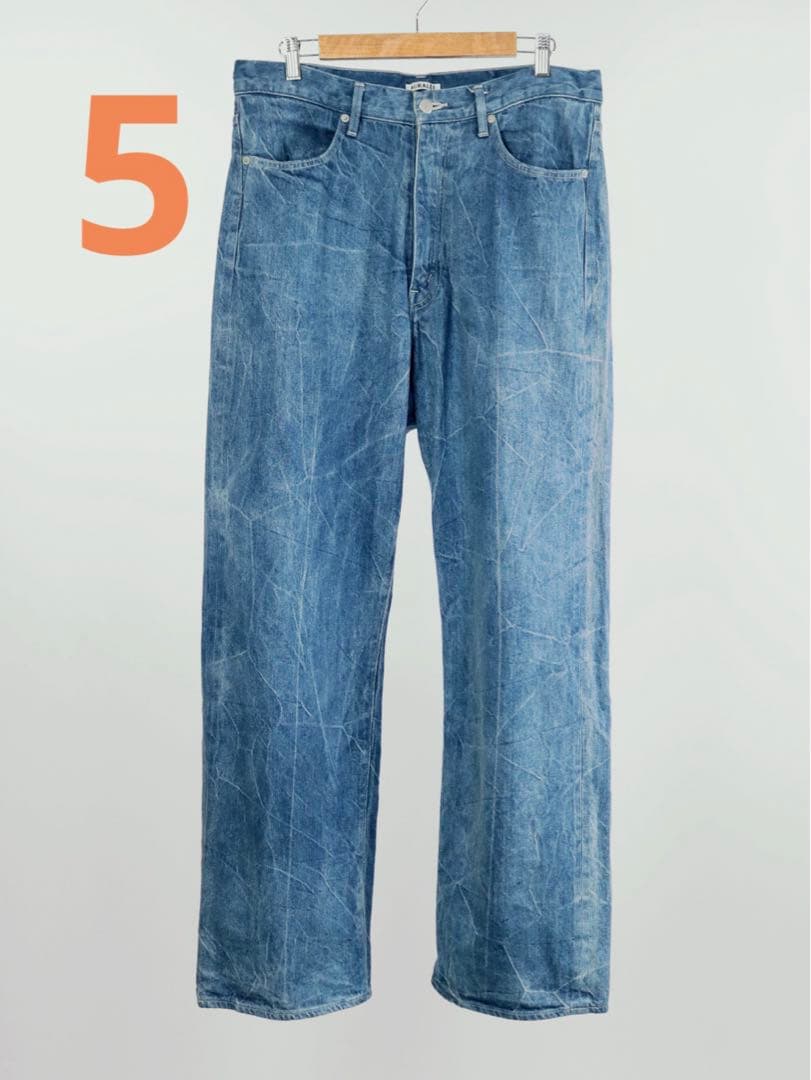 パンツ AURALEE Selvedge Faded Light Denim / 5
