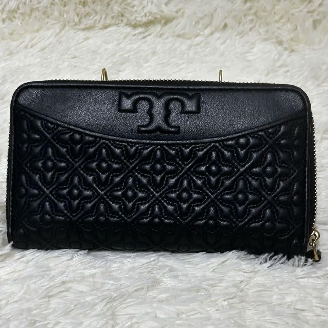 【美品】トリーバーチ　型押し　キルティング　長財布