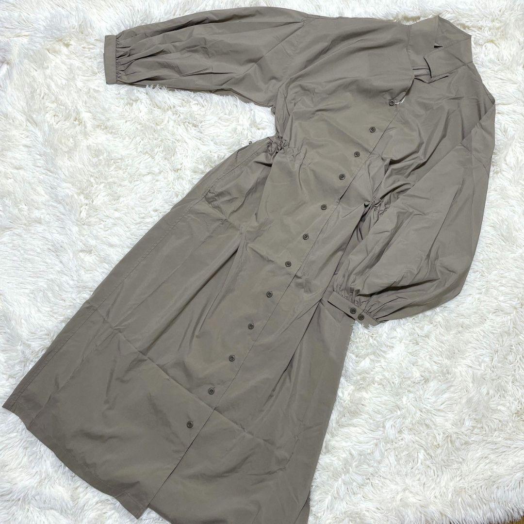 新品〚UNITED ARROWS〛(M)　スタンドカラーギャザーシャツワンピース
