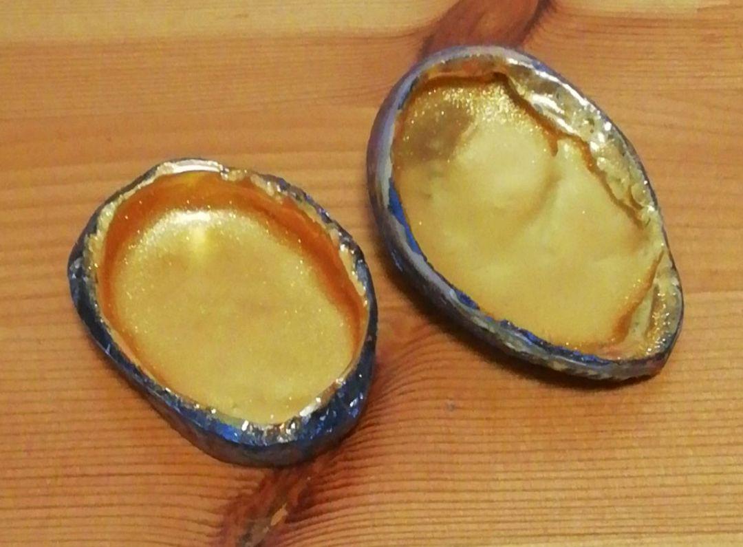 田中篁秋作　鮑　内金　香合　共箱　茶道具