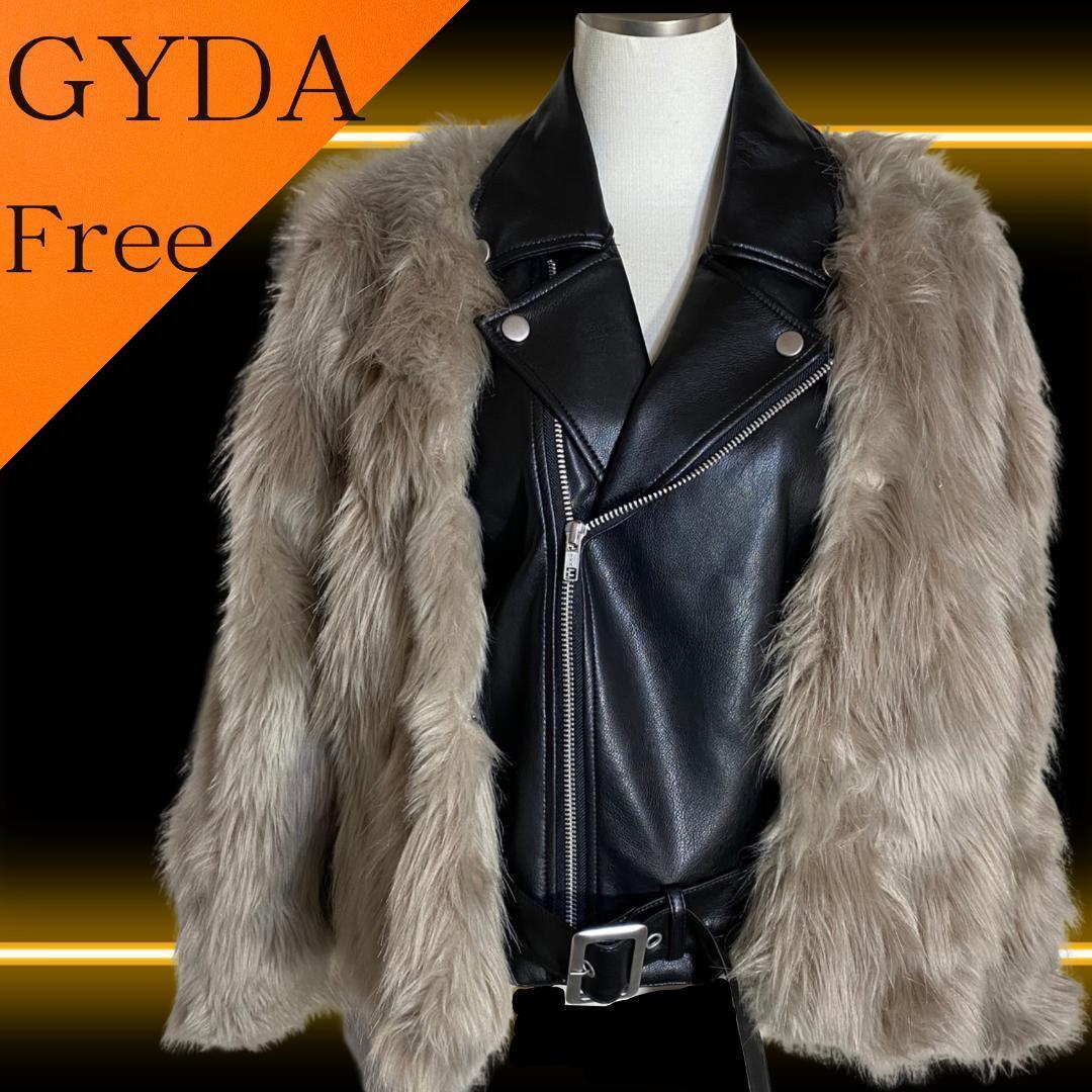 【美品人気】GYDA　レイヤードエコファーライダースジャケット ベルト 2WAY