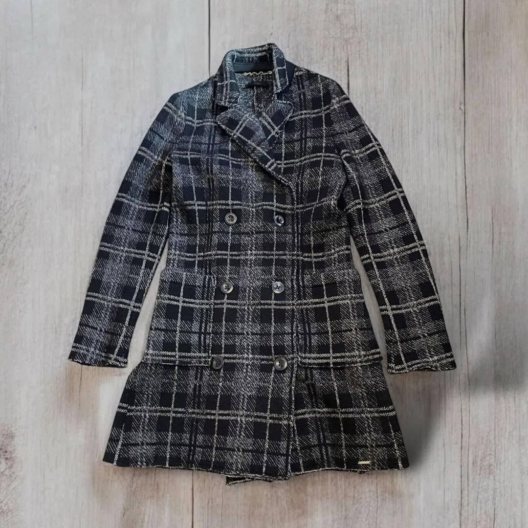 ジャケット・アウター diesel longcoat check tweed double wool