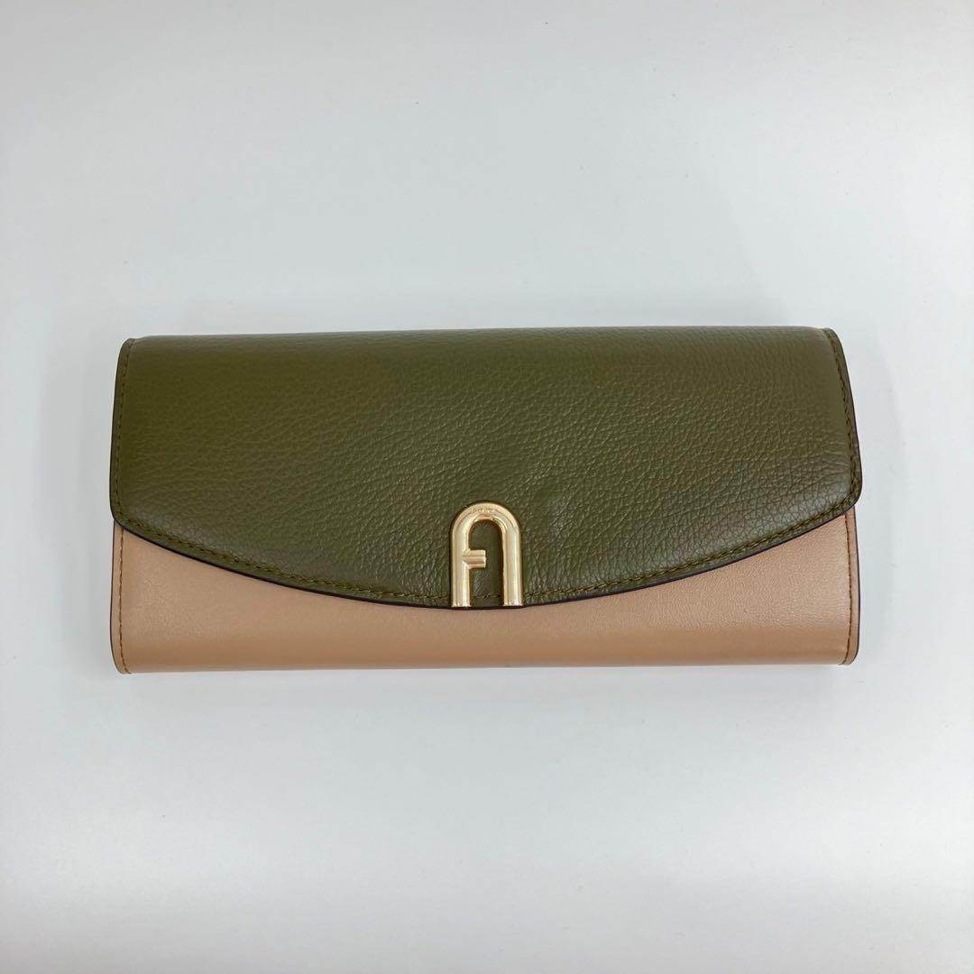 新品未使用 FURLA フルラ 長財布 バイカラー アーチロゴ A金具 フラップ