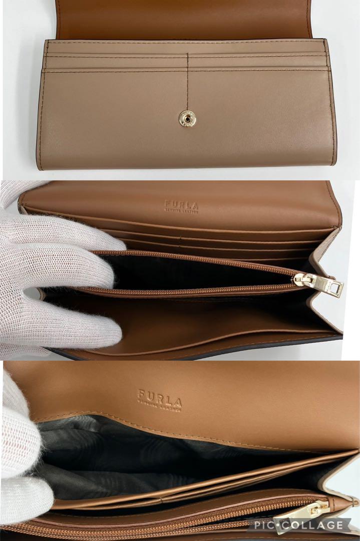 新品未使用 FURLA フルラ 長財布 バイカラー アーチロゴ A金具 フラップ